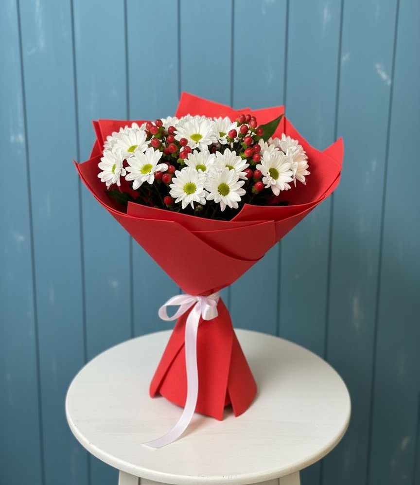 Букет цветов из: Хризантемы в Кесову Гору