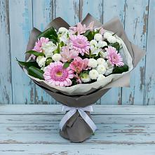 Букет цветов из:  Герберы, Альстромерии и Хризантемы #REPLACE_PRED# Кесову Гору