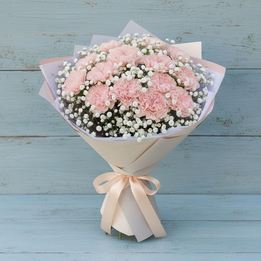 Букет цветов из: Гвоздики в Кесову Гору