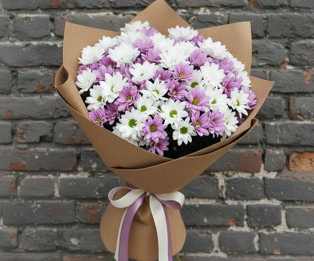 Букет цветов из: Хризантемы в Кесову Гору