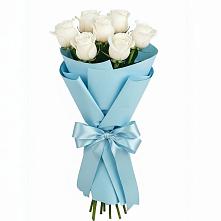 Букет 7 белых роз Проуд в Кесову Гору