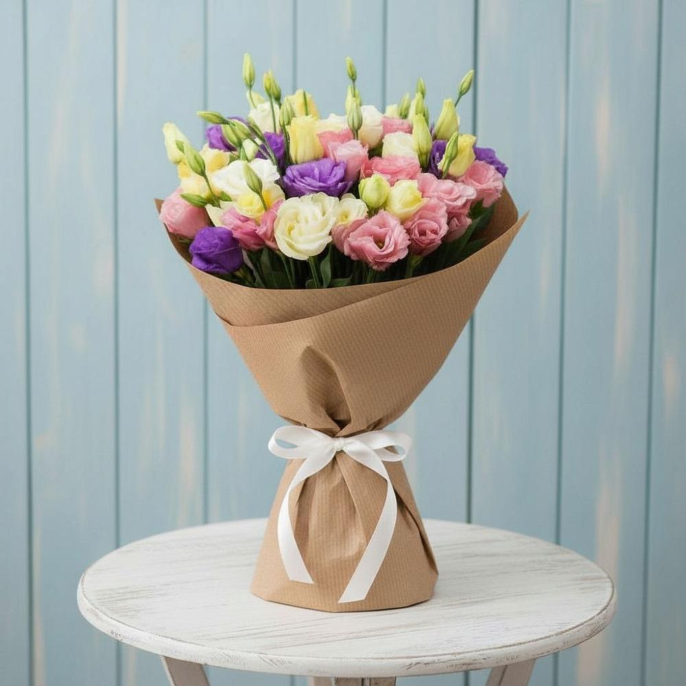 Букет цветов из: Лизиантусы в Кесову Гору