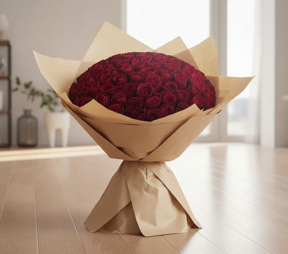 Букет 101 Красная роза в Кесову Гору