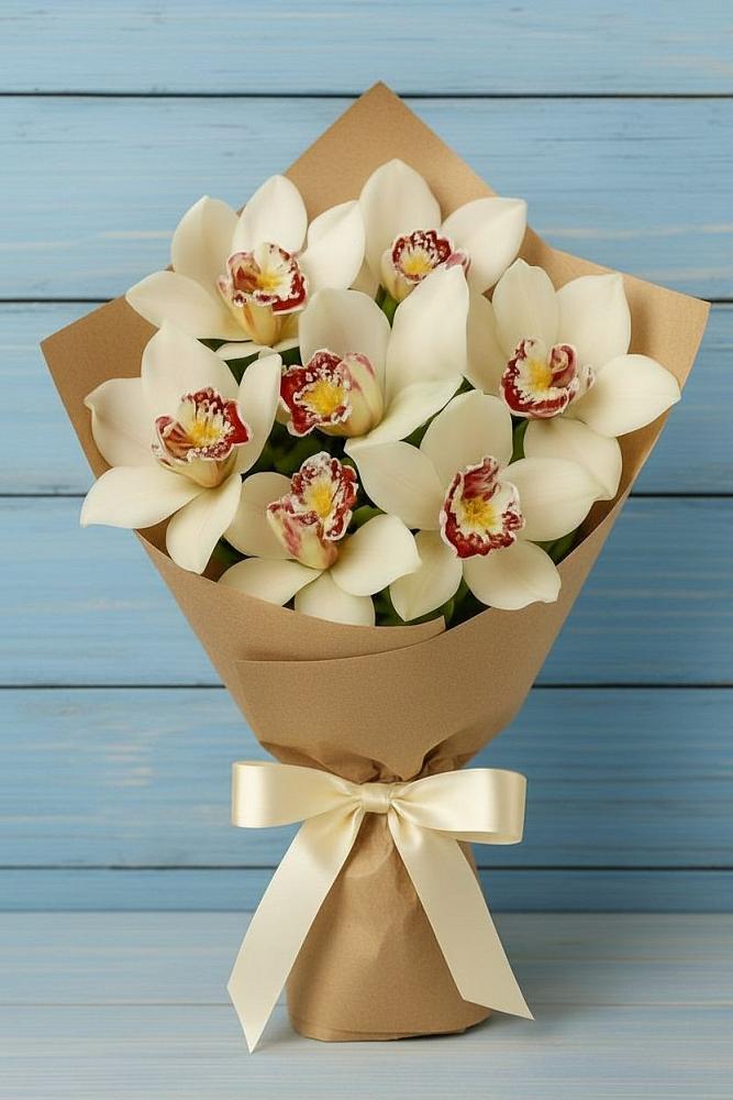 Букет цветов из: Орхидеи и Розы в Кесову Гору